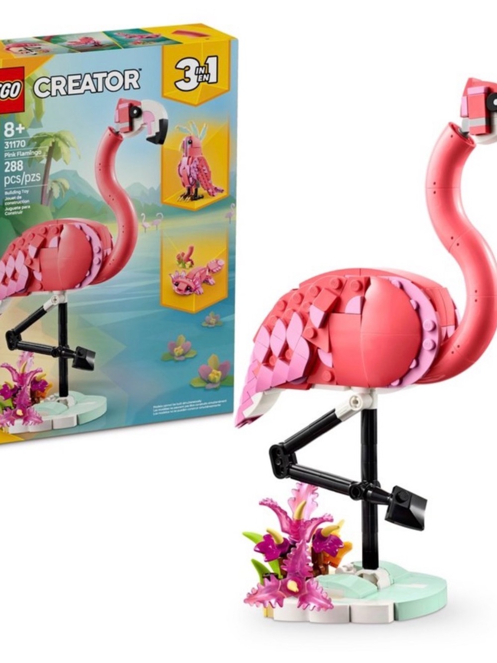 Lego Creator 3 in 1: Pink Flamingo, Cockatoo, Axolotl (31170) - Picture 4 of 5